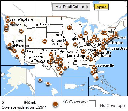 Sprint 4G data coverage