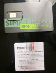 Simple Mobile Sim card and Instructions